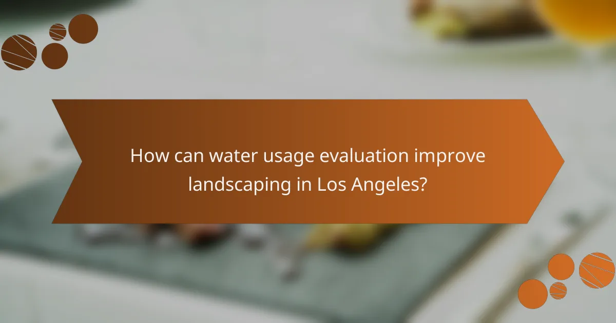 How can water usage evaluation improve landscaping in Los Angeles?