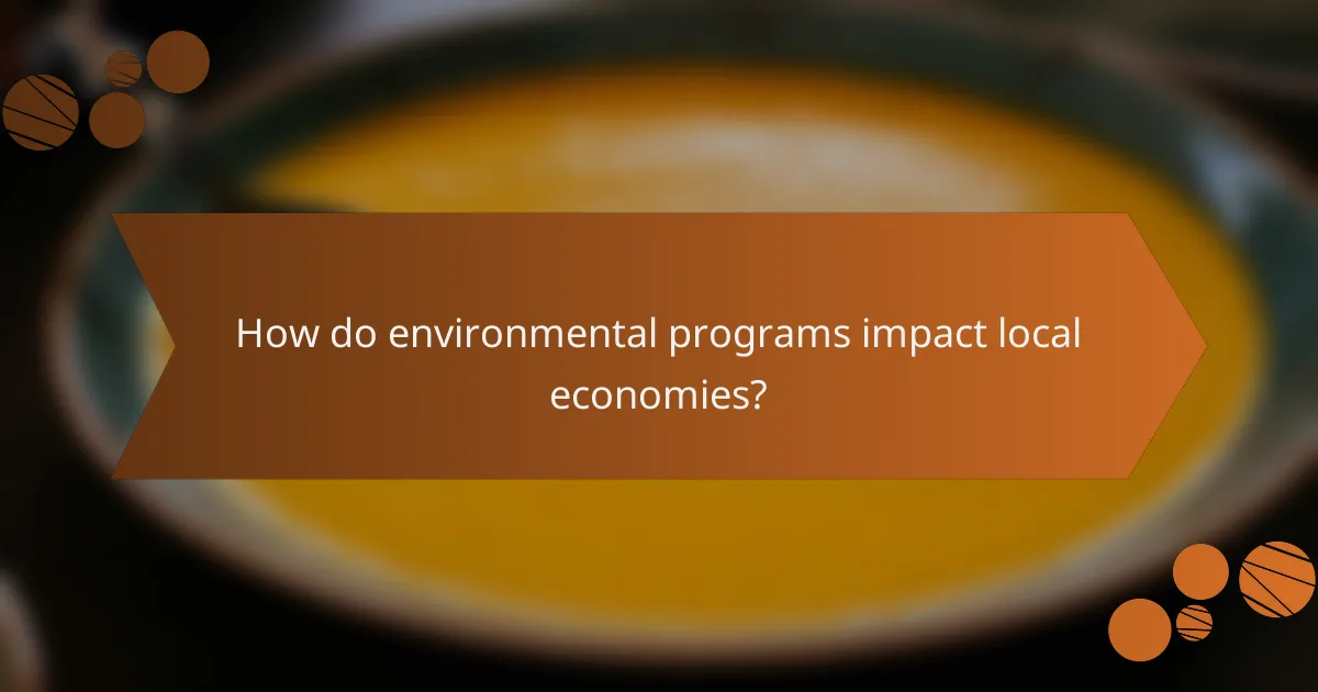 How do environmental programs impact local economies?