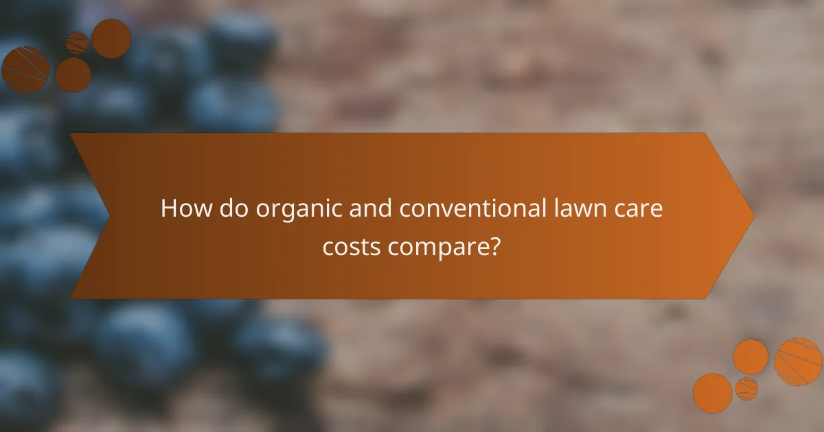 How do organic and conventional lawn care costs compare?