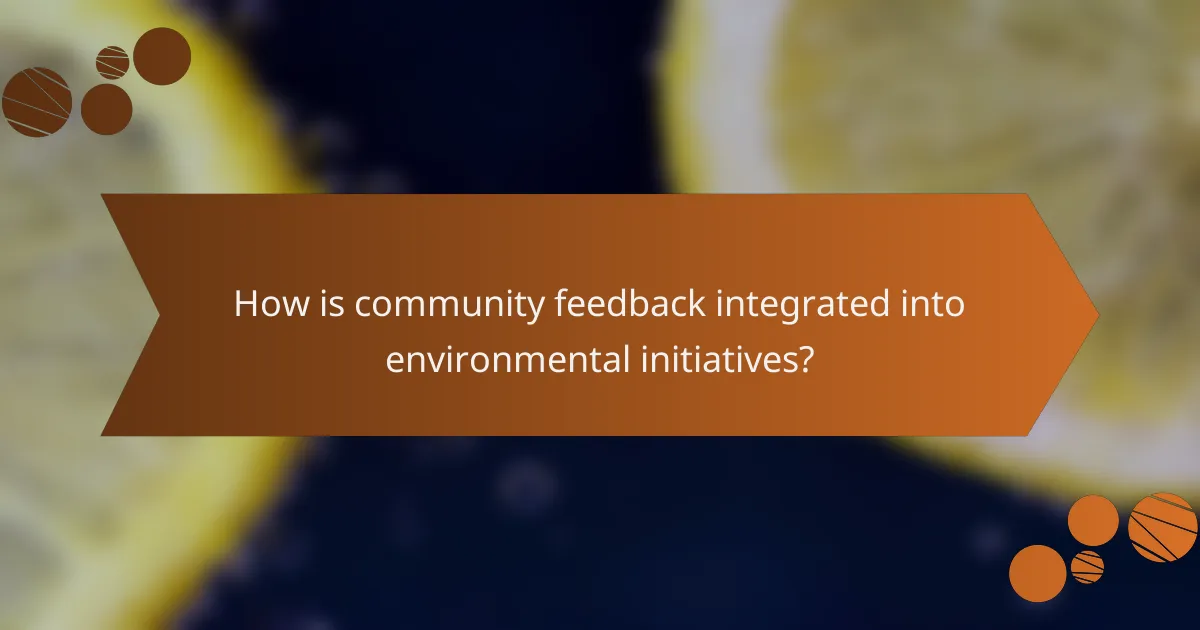 How is community feedback integrated into environmental initiatives?
