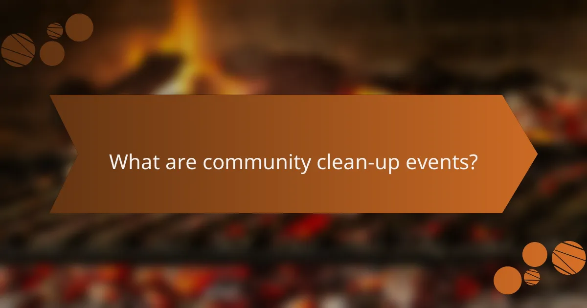 What are community clean-up events?