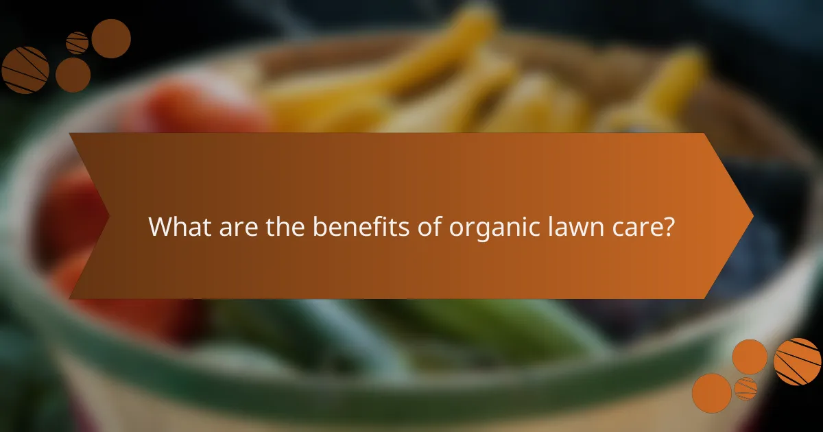 What are the benefits of organic lawn care?