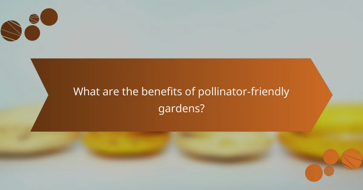 What are the benefits of pollinator-friendly gardens?
