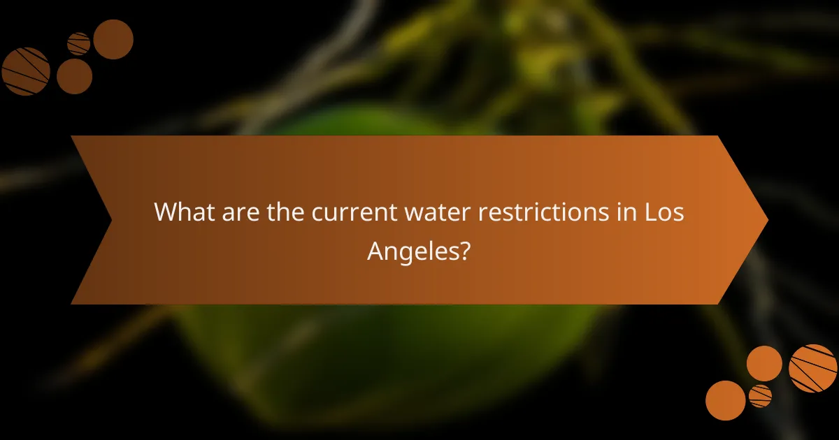 What are the current water restrictions in Los Angeles?