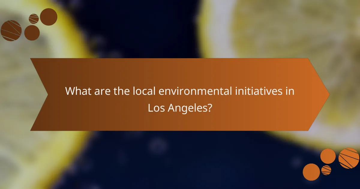 What are the local environmental initiatives in Los Angeles?