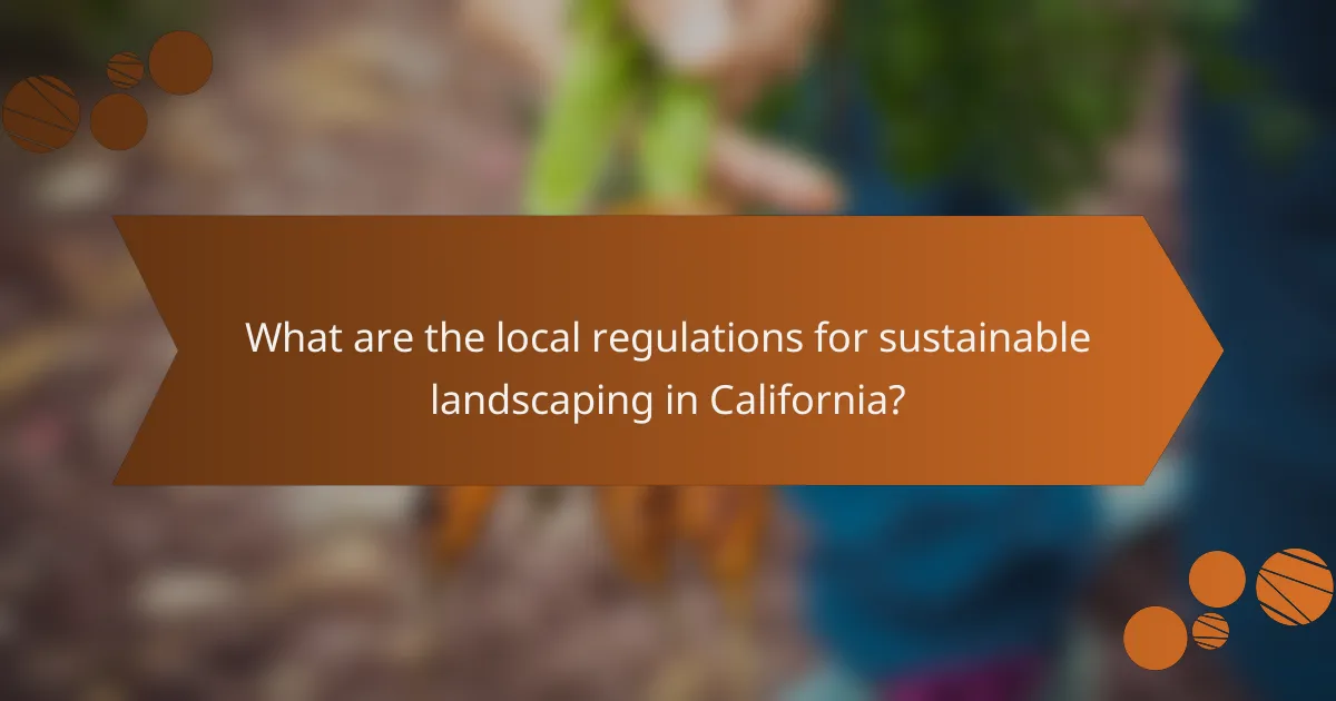 What are the local regulations for sustainable landscaping in California?